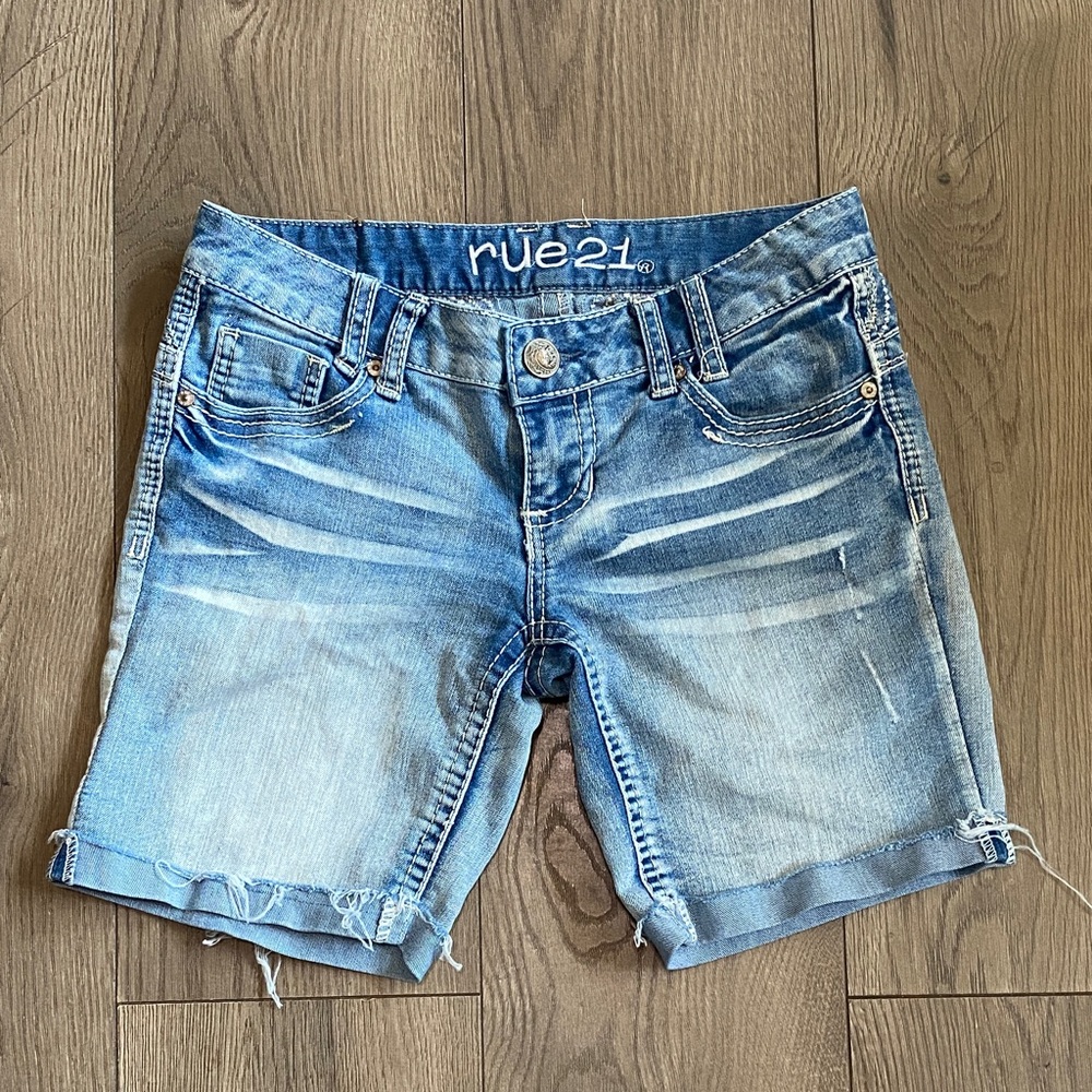 Rue21 Faded Blue Denim Shorts